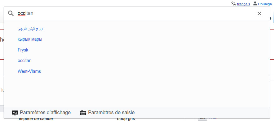 Choisir la langue de l'interface