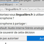 Autoriser l'accès au micro pour le navigateur