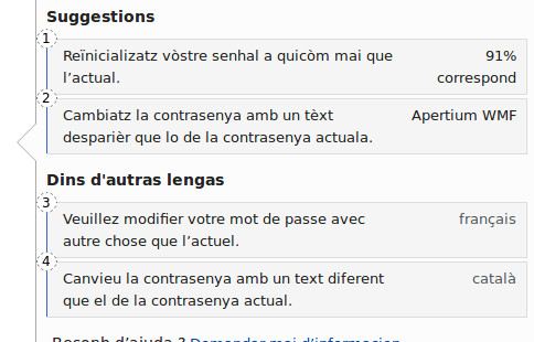 Chiffres affichés sur les textes copiables
