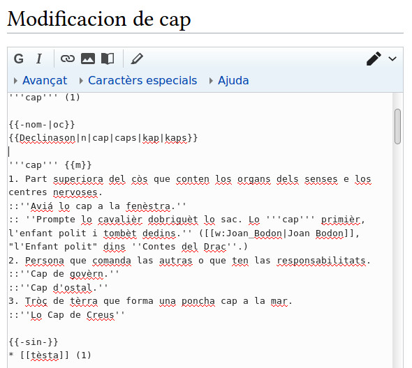 Code source de la page « cap »