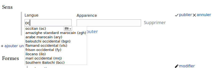 Ajouter un sens