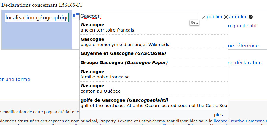 Indiquer l'aire géographique d'une zone