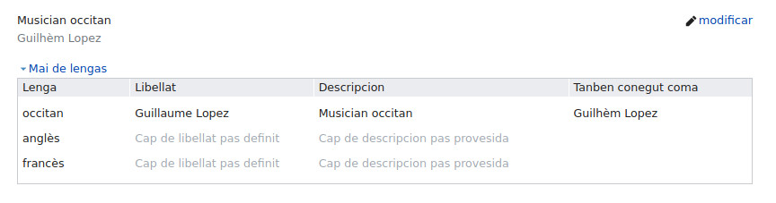 Traduire les labels et les descriptions