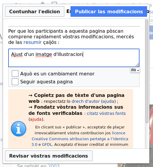 Entrer les informations le l'image